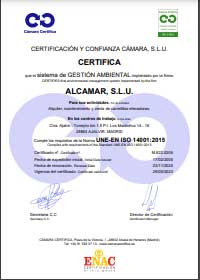 Certificado ISO 14001 ALCAMAR