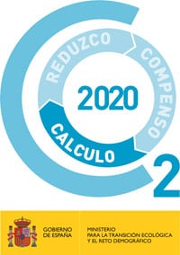 Logotipo del Registro de 2020 de huella de carbono, compensación y proyectos de absorción de dióxido de carbono