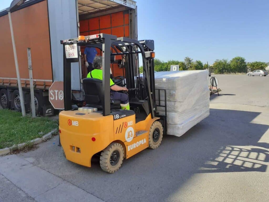 Carretilla MB FORKLIFT Grupo EULEN ayuda Ucrania