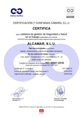 certificado 45001